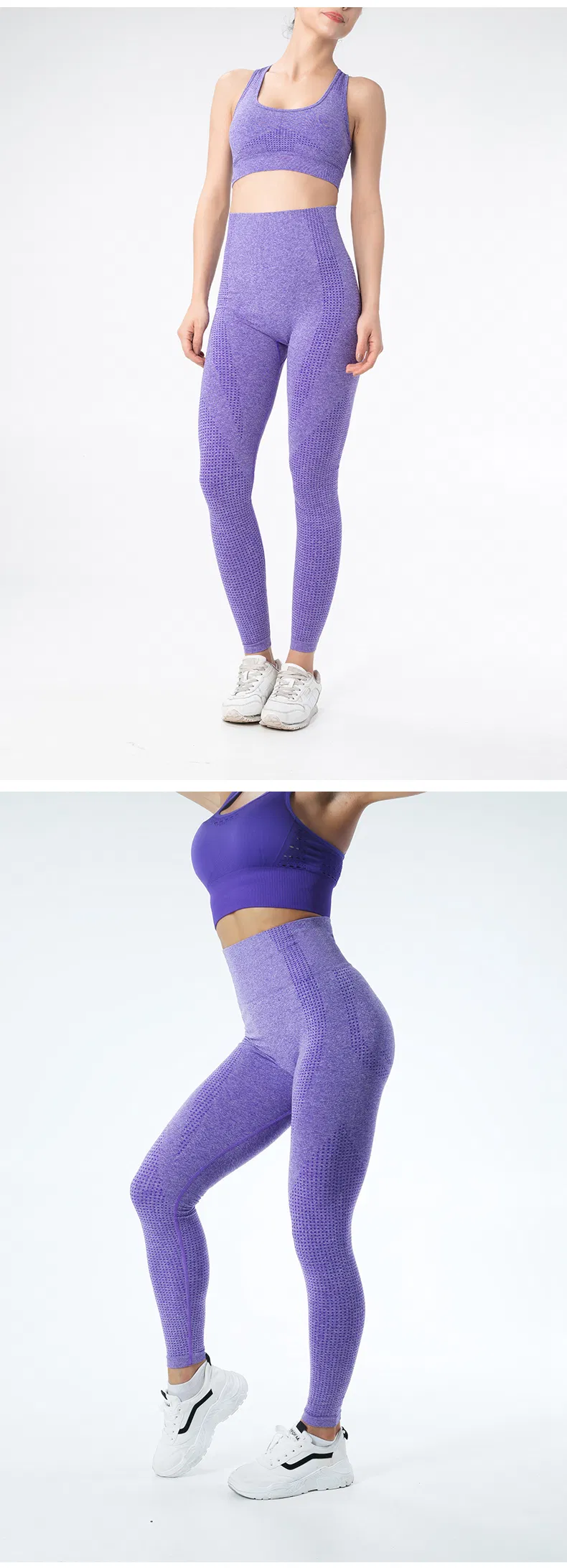Mallas de entrenamiento para mujer con control de abdomen sin costuras, mallas de compresión para yoga hasta el tobillo