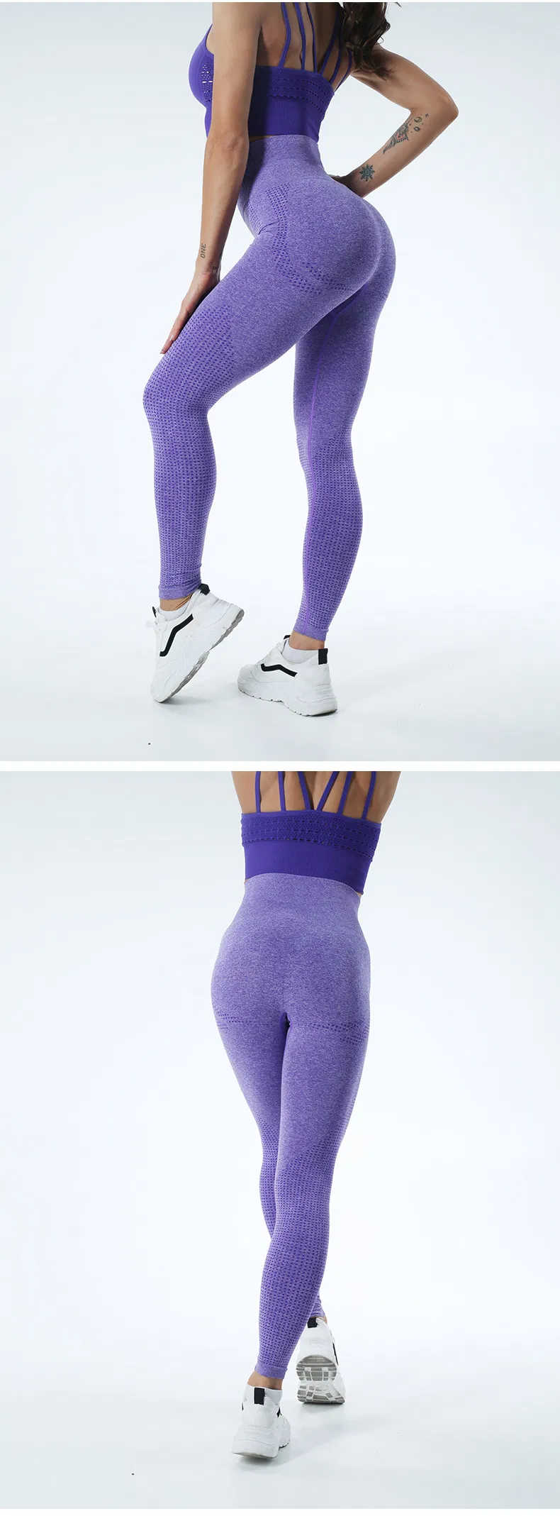 Mallas de entrenamiento para mujer con control de abdomen sin costuras, mallas de compresión para yoga hasta el tobillo