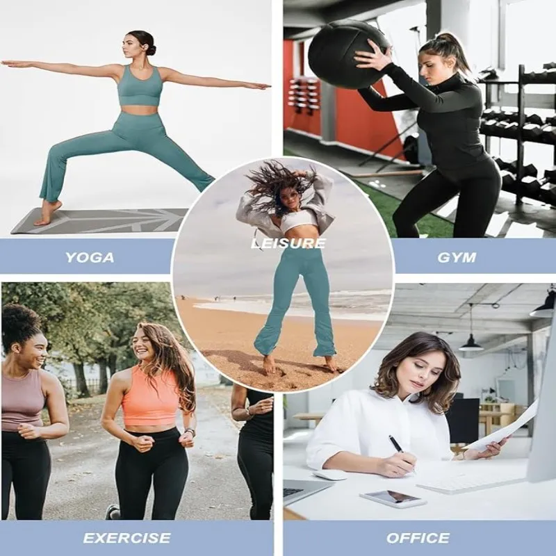 Pantalones de yoga acampanados de cintura alta para mujeres, sexy, talla grande, leggings levantadores