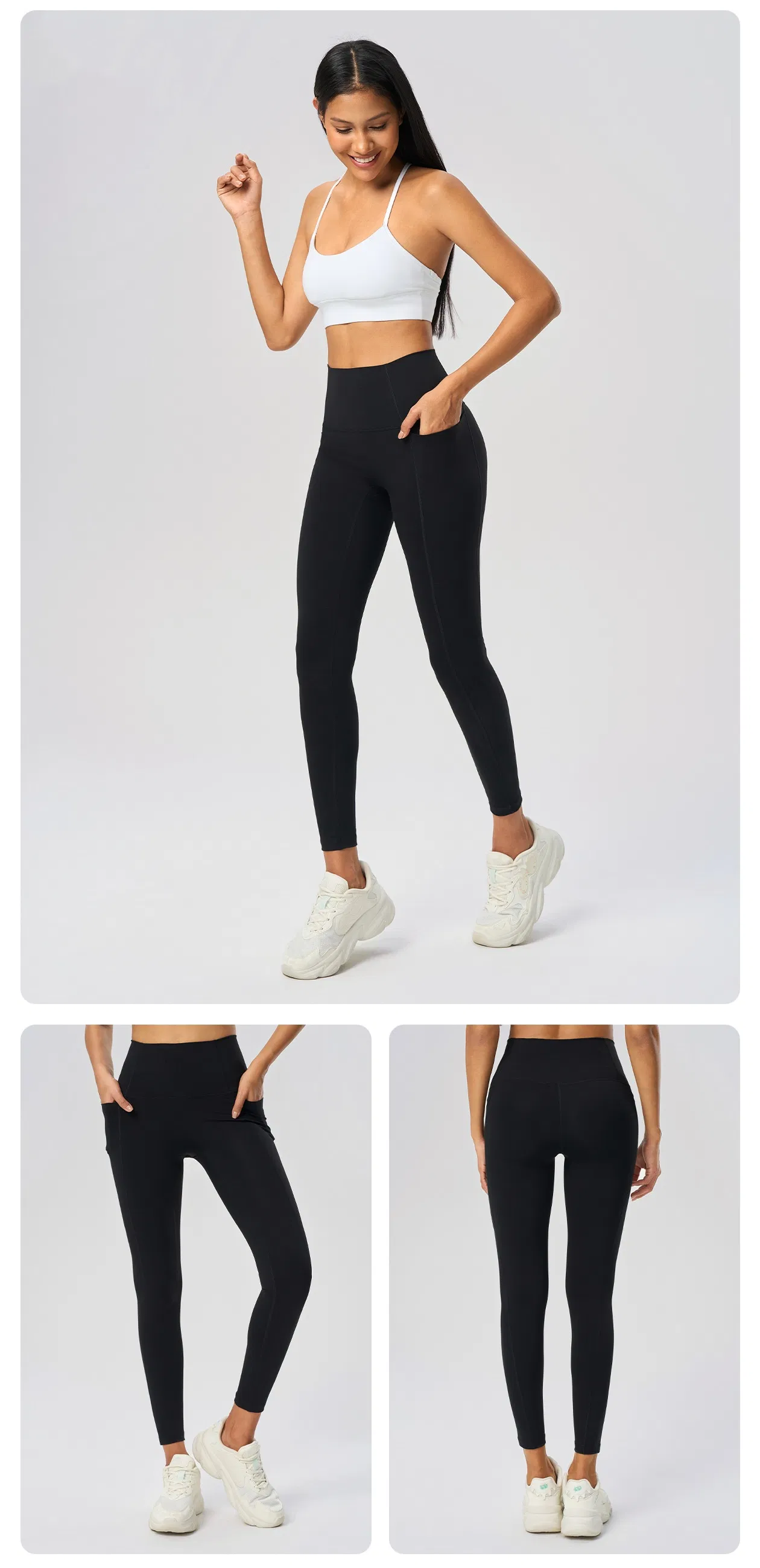 Leggings deportivos delgados, duraderos, versátiles y altamente transpirables para entrenamiento de fitness