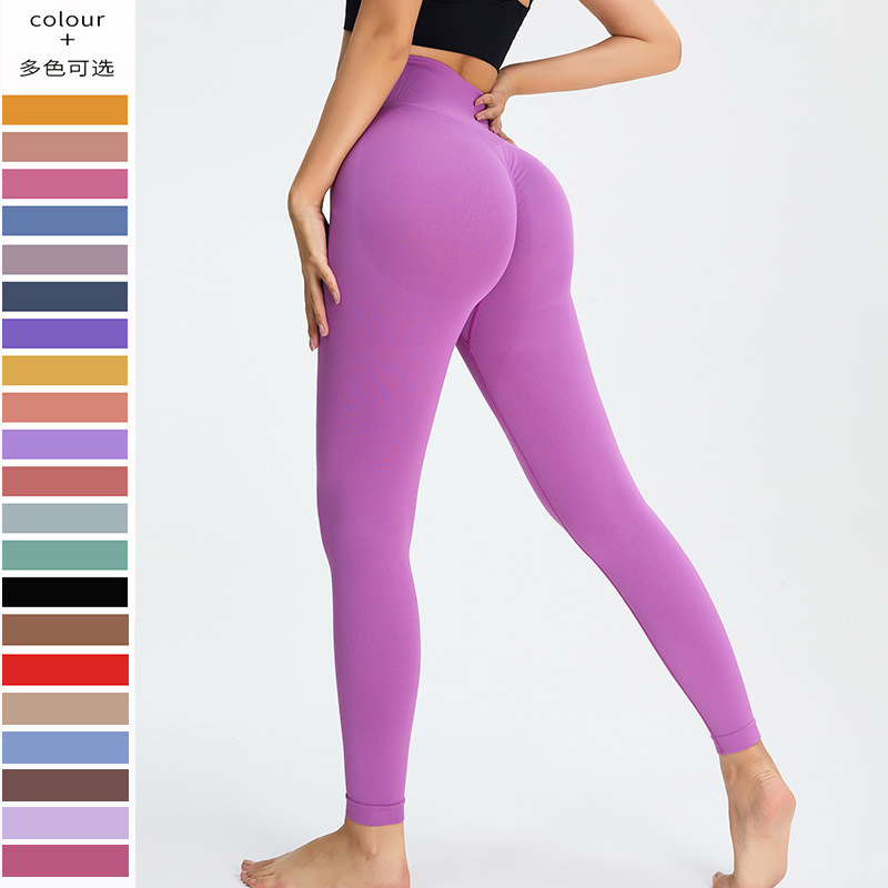 Venta Caliente Leggings de Yoga para Mujer con Mayor Elasticidad, Confección de Durazno, Sin Costuras y Cintura Alta para Entrenamiento