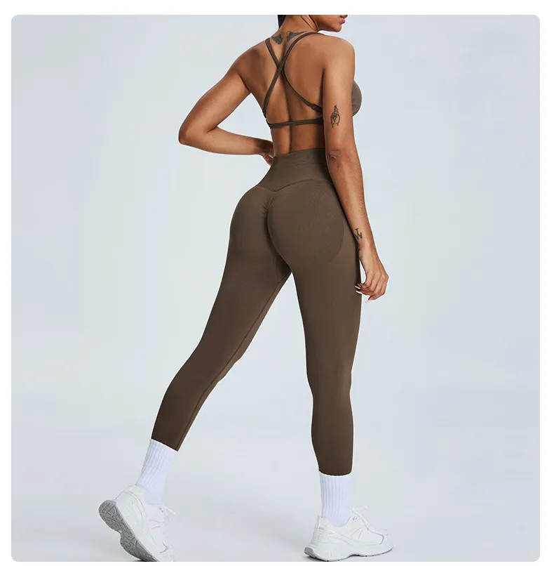 Pantalones de fitness ajustados sin costuras para deportes al aire libre, ropa de yoga de secado rápido