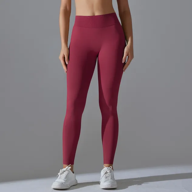 Pantalón de yoga de alta compresión suave y elegante, ajustado para correr
