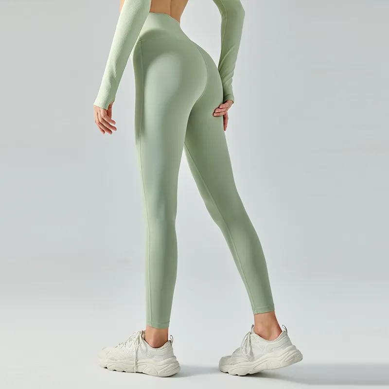Mejores Vendas Ropa de Yoga Tejido Nude Leggings de Yoga Pantalones de Compresión para Gimnasio