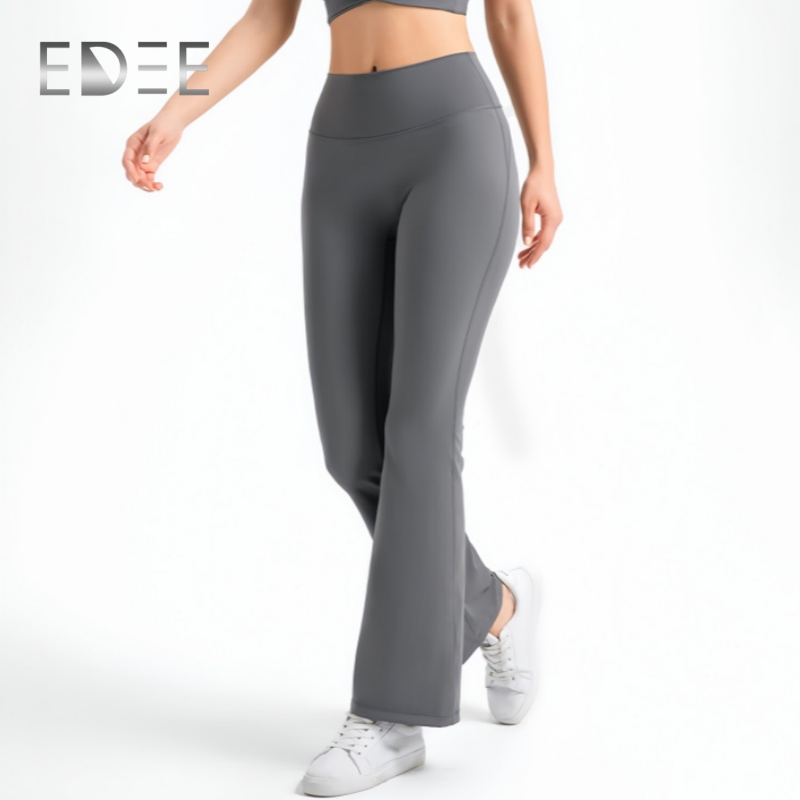 Pantalones de yoga rectos altamente elásticos para mujeres en entrenamiento