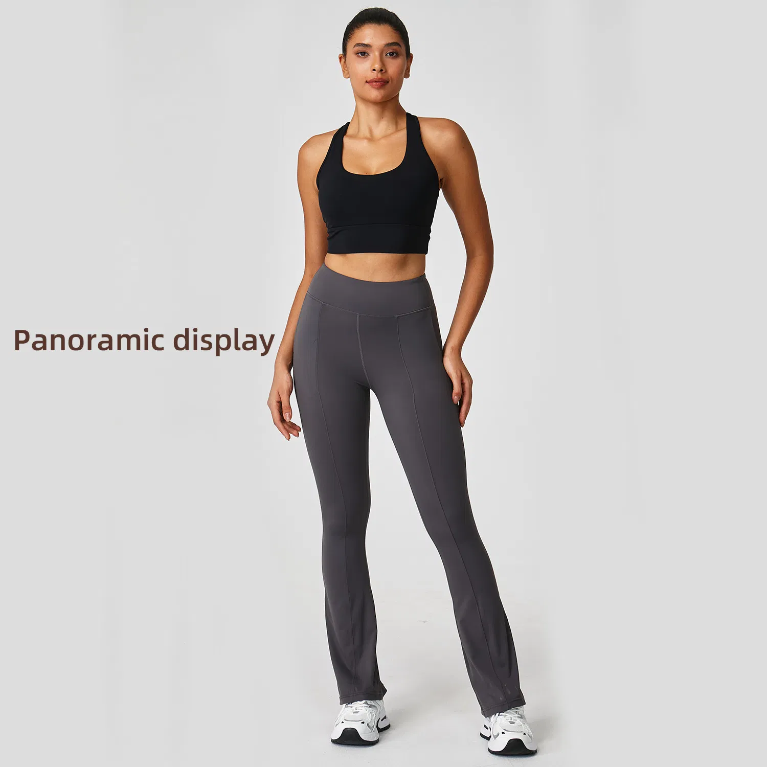 Pantalones de compresión de yoga de tela nude, mallas de yoga de venta caliente
