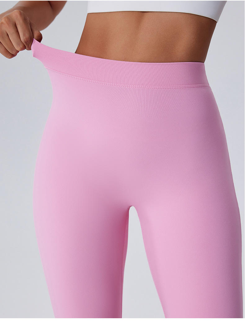 Pantalones de yoga de alta calidad con piernas acampanadas, transpirables, sólidos para mujeres de talla grande, cintura alta, cintura en forma de V, levantamiento de glúteos, leggings deportivos