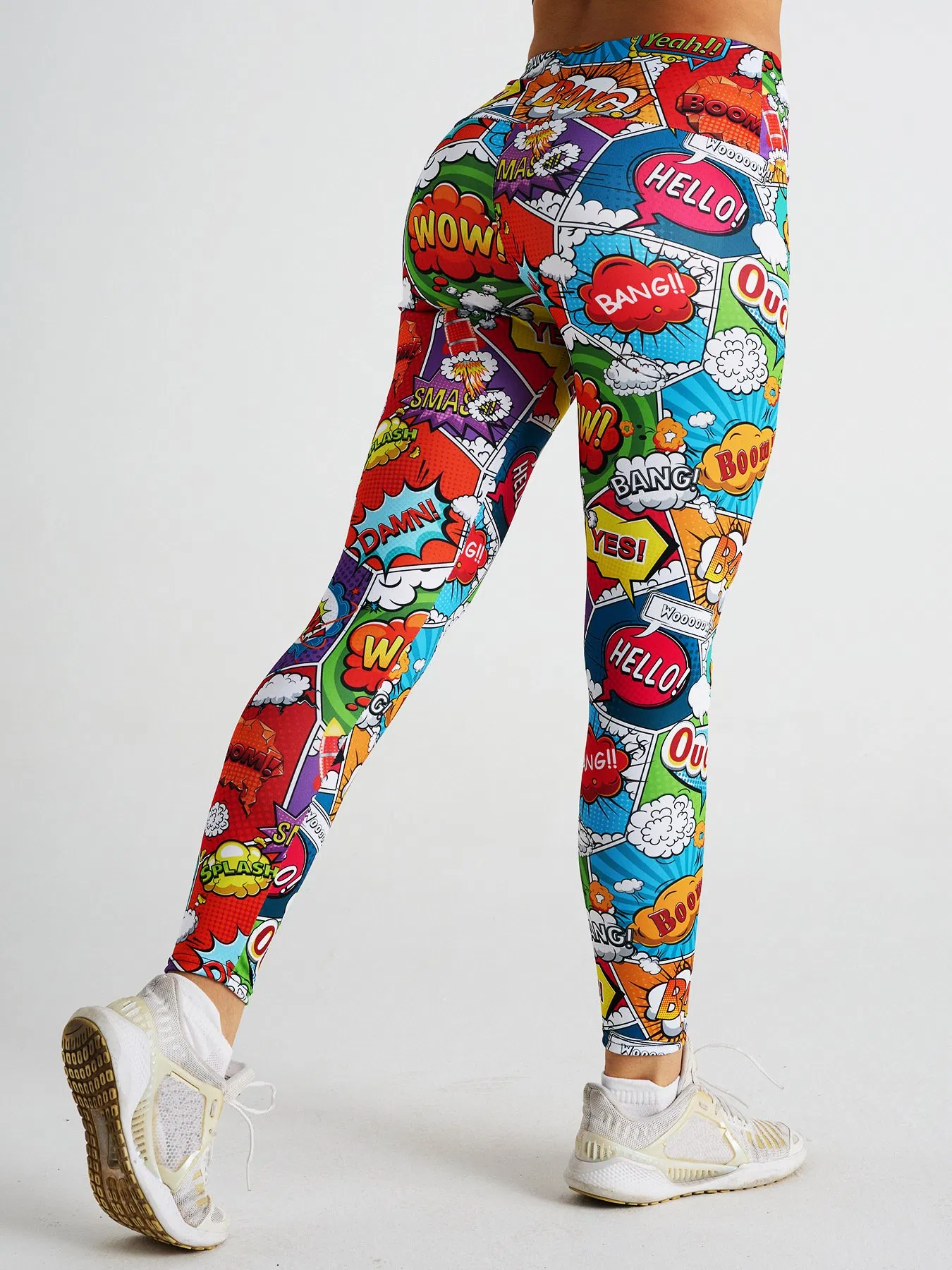 Leggings Personalizados con Estampado de Graffiti, Pantalones de Yoga para Mujeres, Pantalones Deportivos de Moda, Pantalones Ajustados Estampados