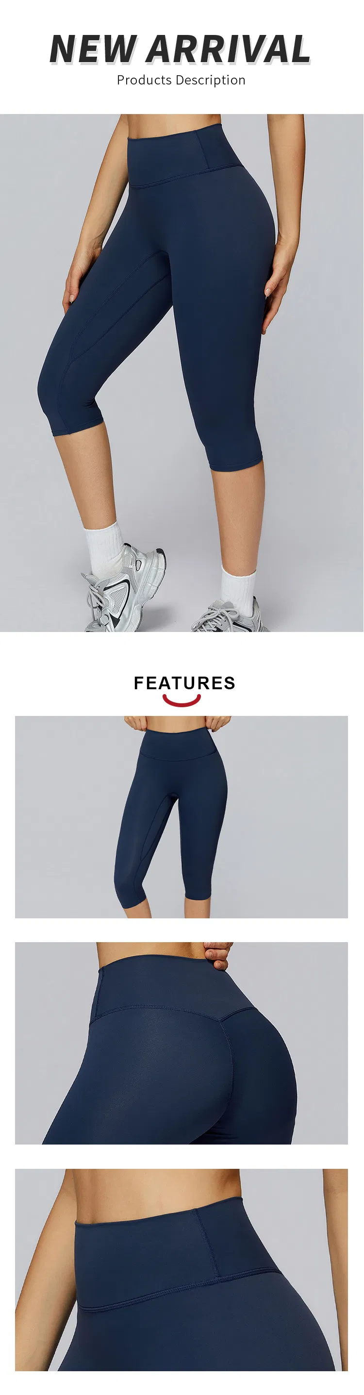 Pantalones de yoga de cintura alta malla de longitud media, secado rápido, leggings ajustados y moldeadores, pantalones deportivos elásticos