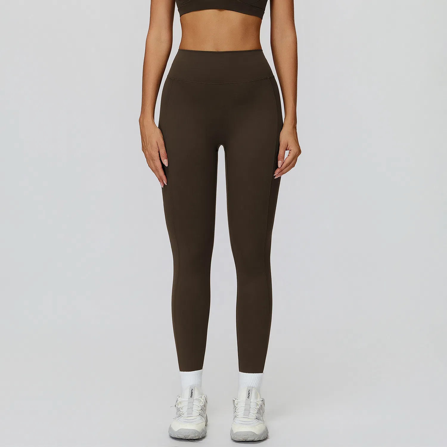 Pantalones de yoga cepillados, mallas de cintura alta con fruncido para mujeres, para correr al aire libre, ropa deportiva y de fitness