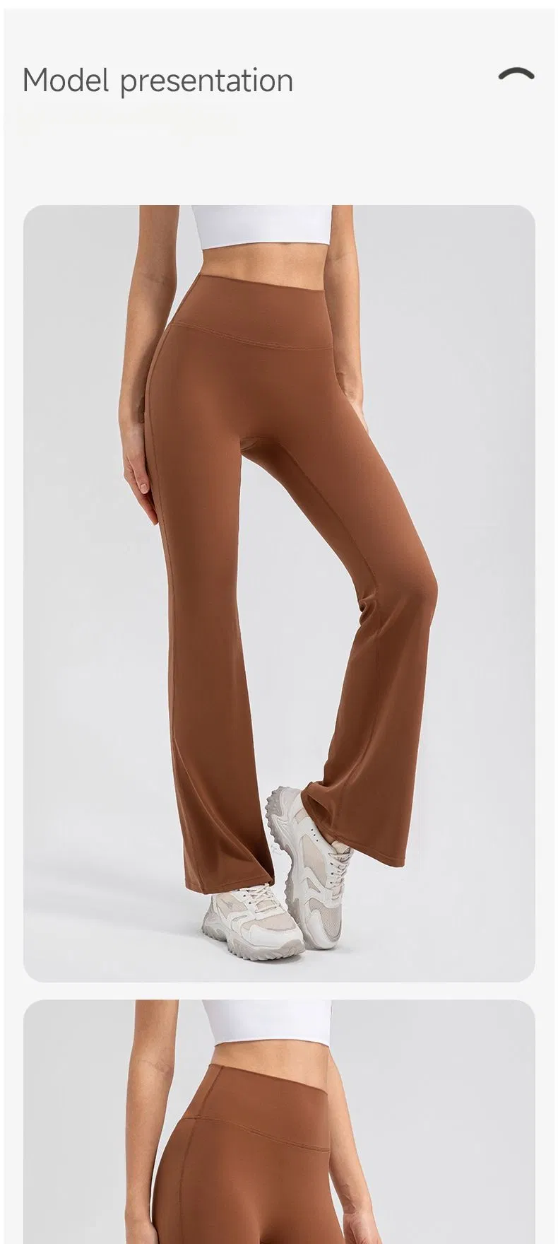 Pantalones de yoga de cintura alta y levantamiento de glúteos para mujer, transpirables, sin línea de vergüenza, pantalones de fitness deportivos, leggings acampanados