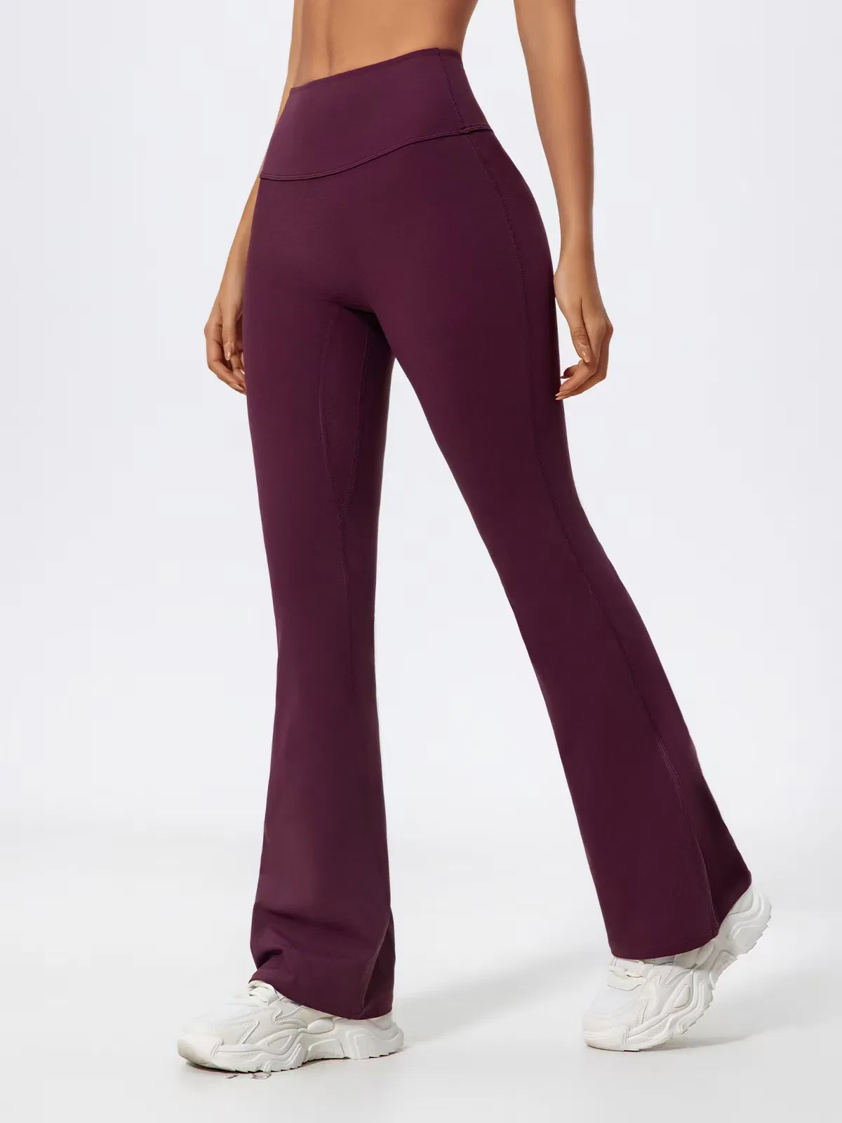 Leggings deportivos Luckpanther de cintura alta con control abdominal pero levantados, pantalones de yoga de pierna ancha y acampanados para mujer