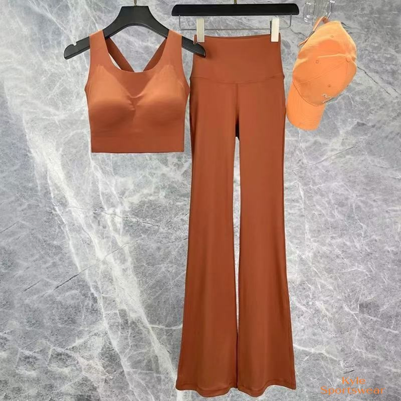Conjunto de Yoga para Mujeres Personalizado 2 Piezas Ropa Deportiva de Cintura Alta para Entrenamiento en el Gimnasio