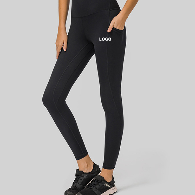 Dl126 Mujeres Lulu Desnudas Sensación Ropa Deportiva Leggings de Cintura Alta Suave como Mantequilla Pantalones de Yoga con Bolsillos Laterales
