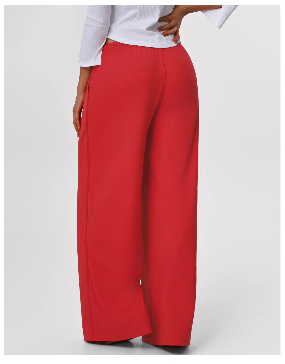Pantalones deportivos casuales de cintura alta para mujer, drapeados, para entrenamiento de danza en interiores, yoga, pantalones de pierna ancha