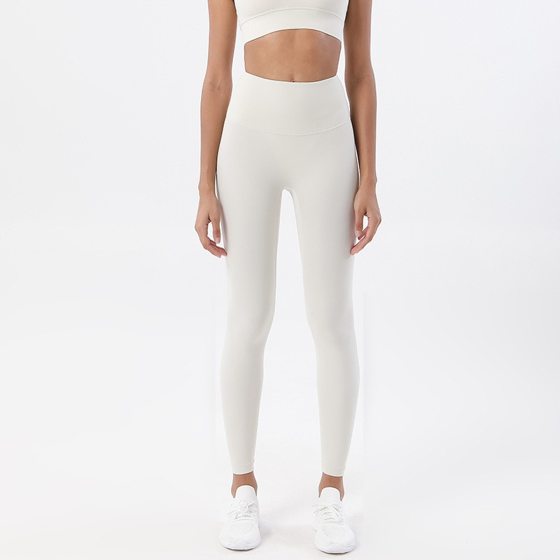Mallas de entrenamiento nude de doble cara personalizadas, de cintura alta, con efecto de levantamiento de glúteos y sin costuras