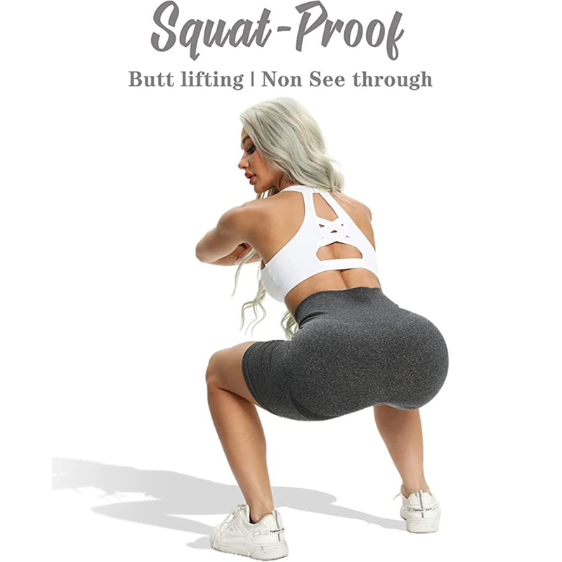Shorts de entrenamiento de cintura alta para mujer, levantamiento de glúteos sexy, control de abdomen, pantalones de yoga ajustados con fruncido