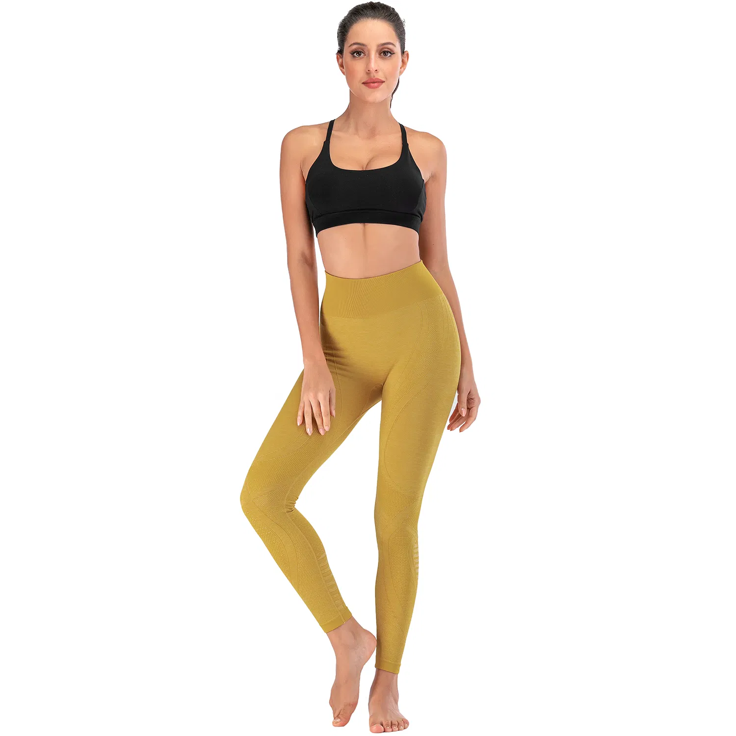 Mujeres No Transparentes Pantalones de Yoga de Talla Grande con Cintura Alta y Control de Abdomen