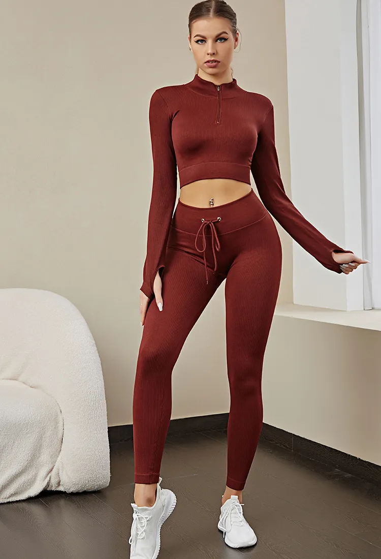 Leggings de fitness de secado rápido con cintura alta, ajuste de cordón ajustable, levantamiento de cadera y tejido sin costuras