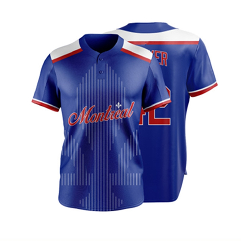 Diseño Casual de Estilo Strett Patrón Personalizado Alto Rendimiento 100% Jerseys de Béisbol Sublimados de Poliéster