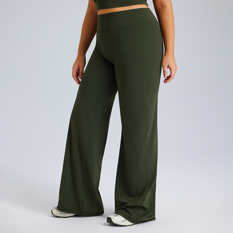Pantalones de yoga y gimnasio para mujer de talla grande, de cintura alta, transpirables, que levantan el trasero y controlan el abdomen, con corte acampanado
