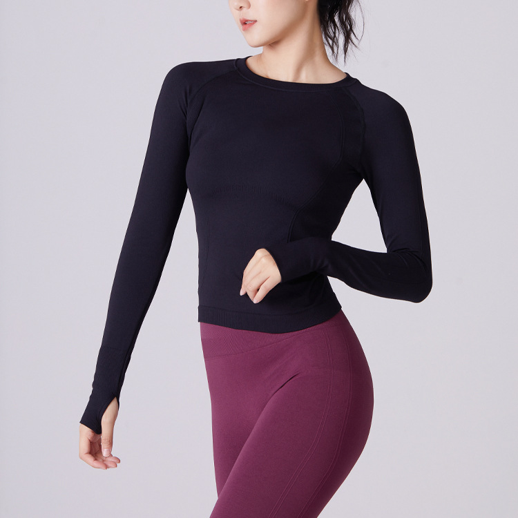 Nueva ropa de fitness de otoño e invierno, ropa de yoga, chaqueta deportiva de manga larga para correr, chaqueta corta ajustada de secado rápido para mujer
