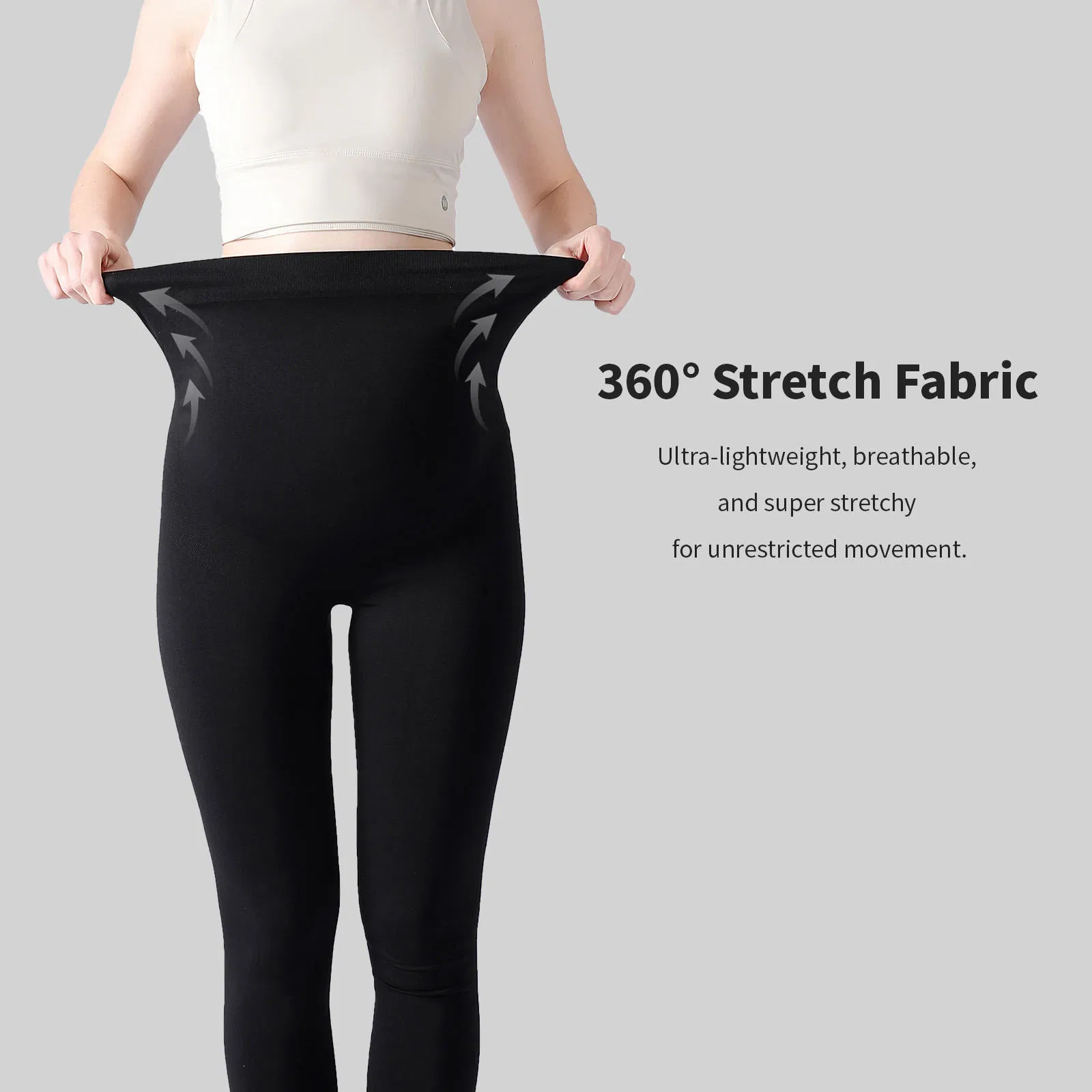 Leggings de yoga para maternidad personalizados de alta cintura, talla grande, ajuste slim, ultra suaves y transpirables, leggings de embarazo para mujeres