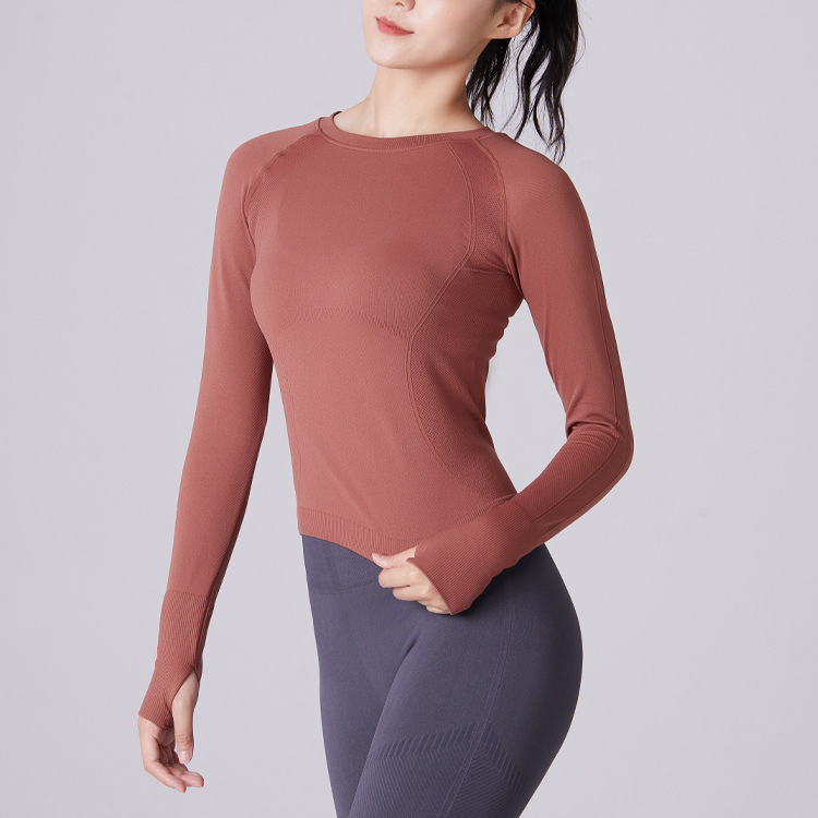 Nueva ropa de fitness de otoño e invierno, ropa de yoga, chaqueta deportiva de manga larga para correr, chaqueta corta ajustada de secado rápido para mujer