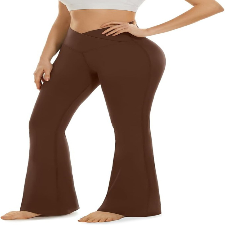 Pantalones de yoga acampanados de cintura alta para mujeres, sexy, talla grande, leggings levantadores
