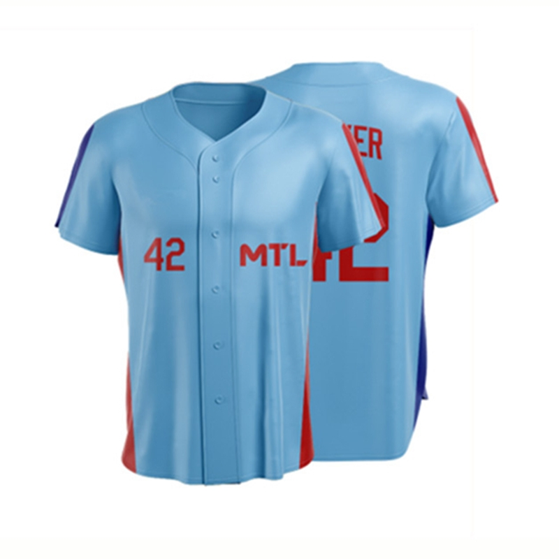 Diseño Casual de Estilo Strett Patrón Personalizado Alto Rendimiento 100% Jerseys de Béisbol Sublimados de Poliéster