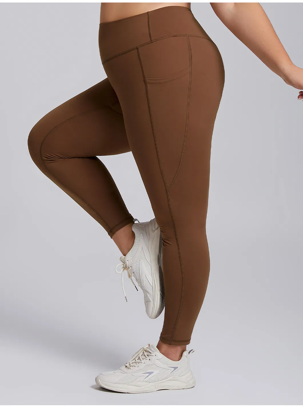 Pantalones de yoga personalizados al por mayor con logo, talla grande, con bolsillos laterales, leggings para el gimnasio