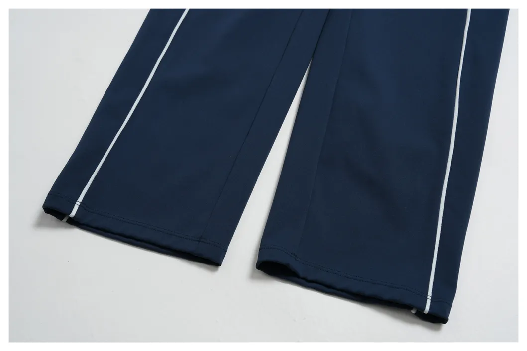 Leggings de capri de cintura alta al por mayor con detalle de franja lateral