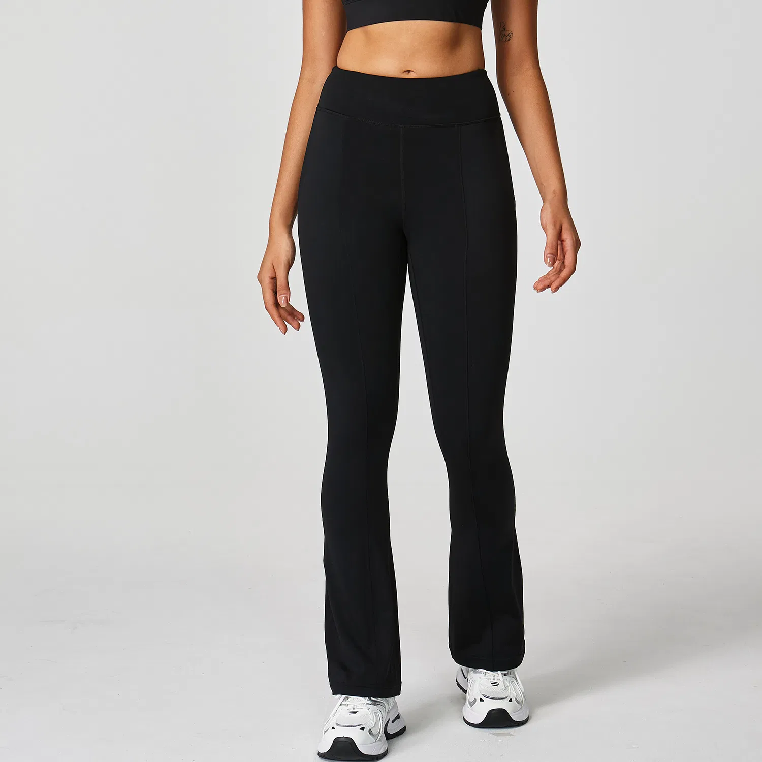 Pantalones de compresión de yoga de tela nude, mallas de yoga de venta caliente