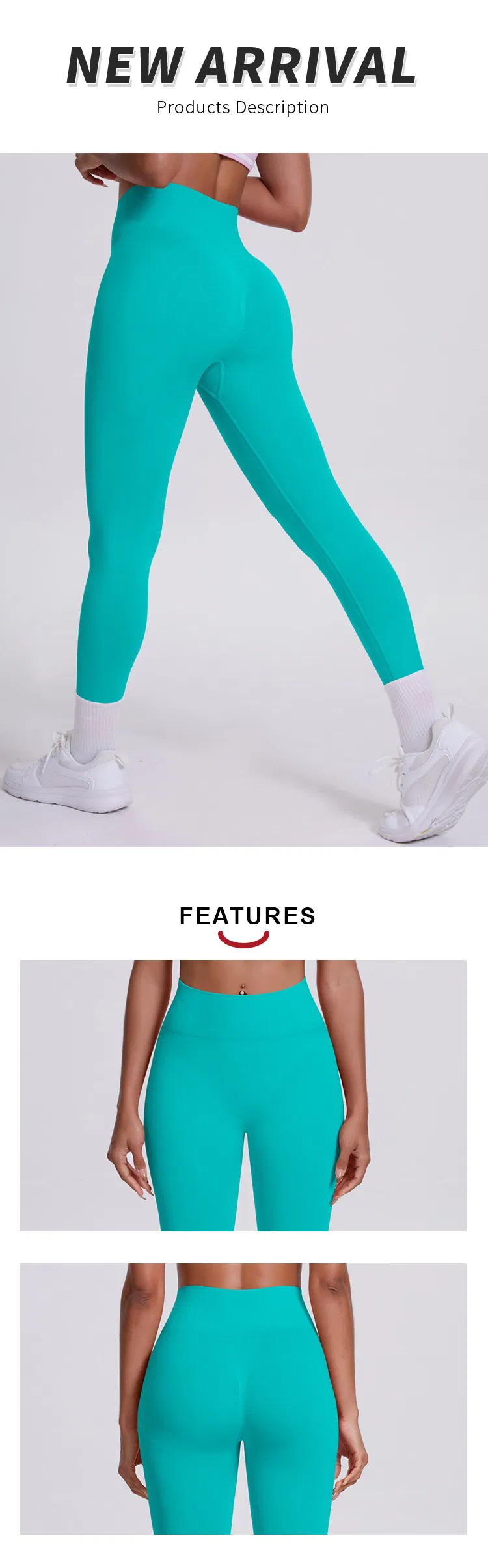 Pantalones de yoga deportivos de alta cintura ajustados que levantan las caderas, de color sólido y sin costuras, ideales para correr y hacer ejercicio
