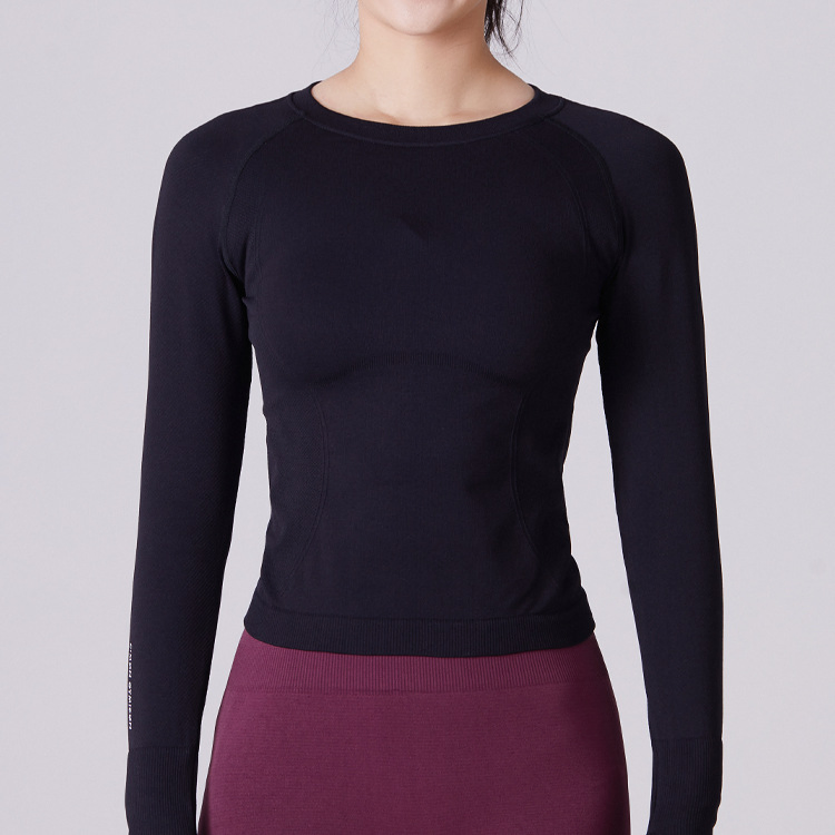 Nueva ropa de fitness de otoño e invierno, ropa de yoga, chaqueta deportiva de manga larga para correr, chaqueta corta ajustada de secado rápido para mujer