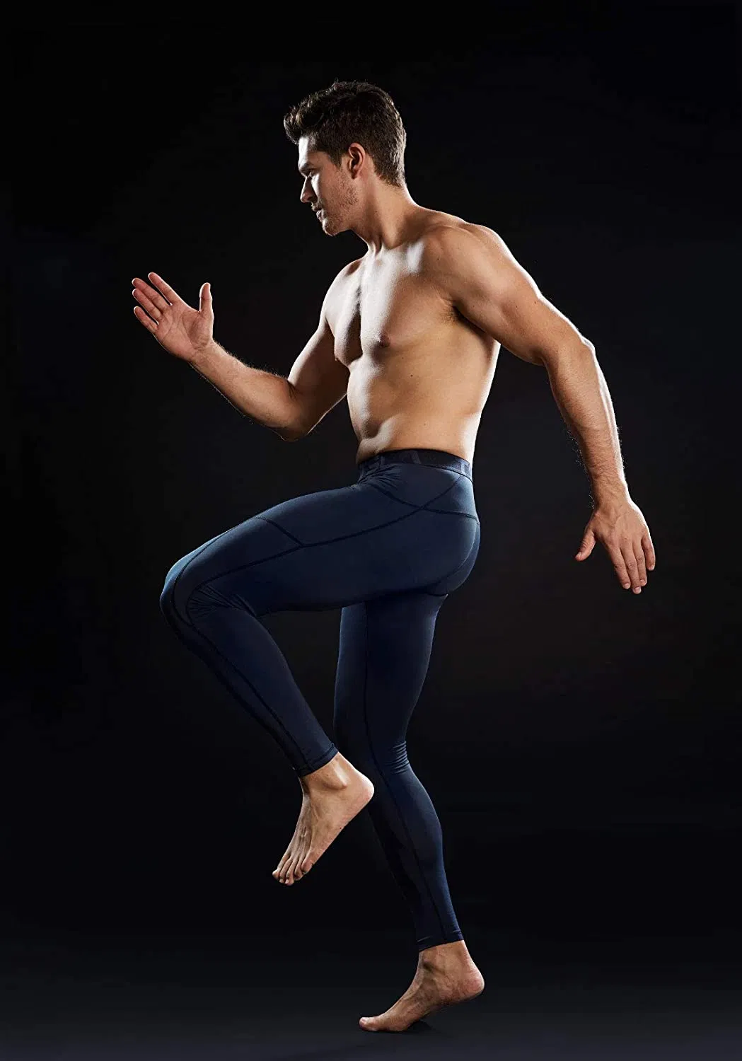 Pantalones de compresión para hombres, mallas deportivas de secado rápido para correr con bolsillo