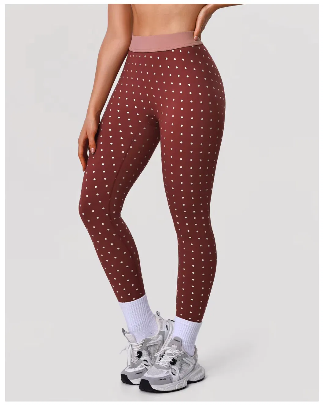 Pantalones de secado rápido de diseño especial para tallas grandes, con estampado de lunares, levantamiento de glúteos, control de abdomen, leggings de cintura alta, pantalones de yoga