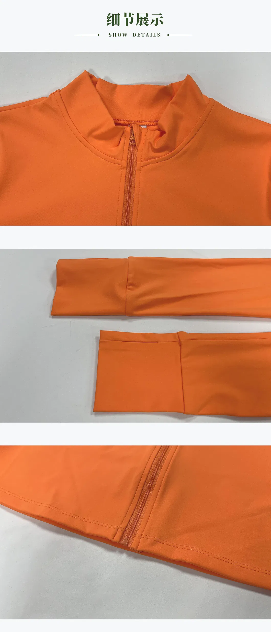 Conjunto de Yoga Personalizado al por Mayor con Logo Talla Grande 3 Piezas Chaqueta con Cremallera Sujetador Deportivo Leggings