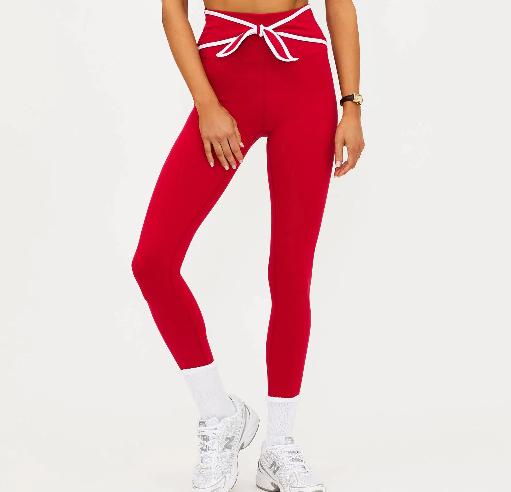 Mallas largas de deporte en color bloque rosa para gimnasio y yoga