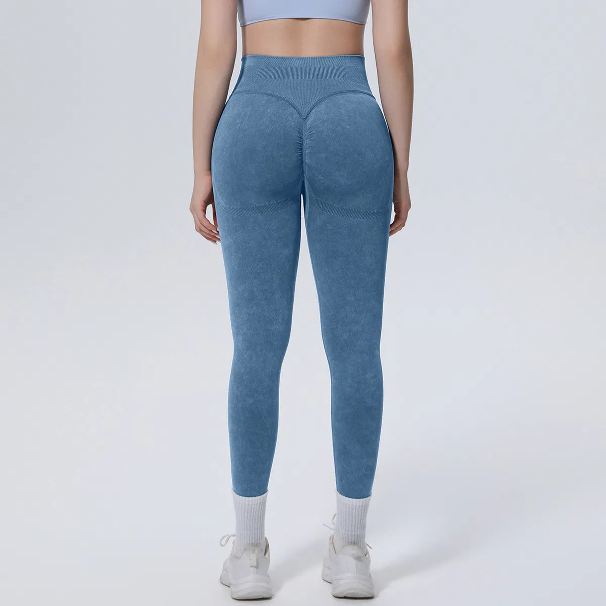 Pantalones de entrenamiento de cintura alta con fruncido para el trasero, leggings de yoga sin costuras para mujeres