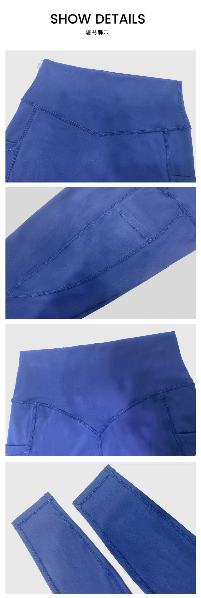 Pantalones de yoga personalizados al por mayor con logo, talla grande, con bolsillos laterales, leggings para el gimnasio