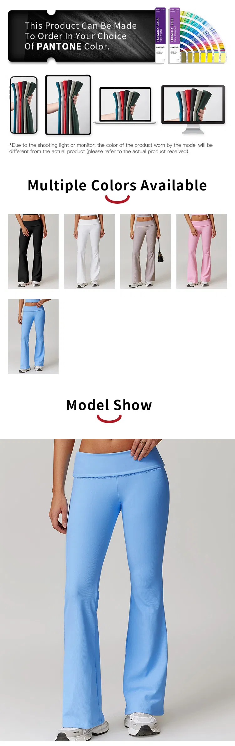Pantalones de yoga de cintura alta acampanados de fábrica al por mayor para mujer, pantalones deportivos casuales de levantamiento de cadera