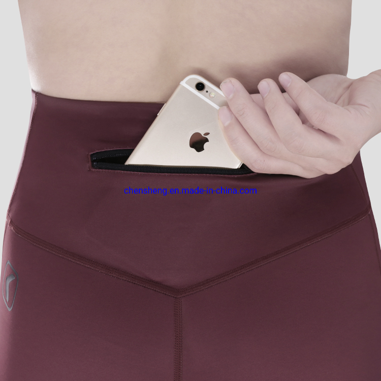 Leggings personalizados de compresión impresos para mujeres con bolsillo, de cintura alta, para entrenamiento, gimnasio, yoga, carrera y deportes