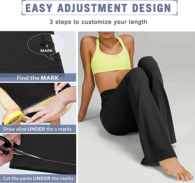 Pantalones de yoga para mujeres, pantalones de yoga de cintura alta con bolsillos para mujeres