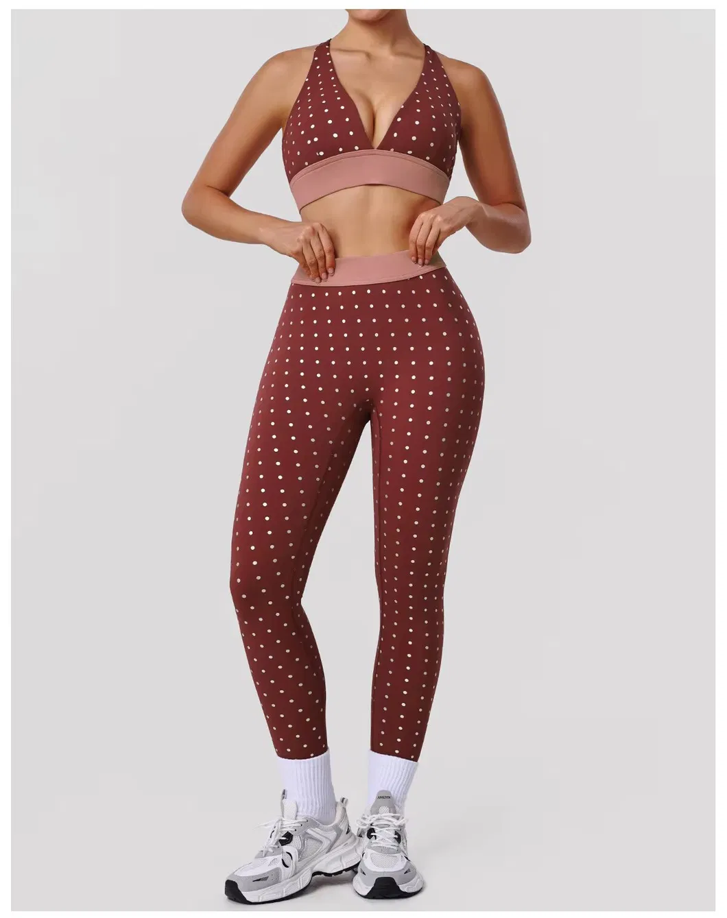 Pantalones de secado rápido de diseño especial para tallas grandes, con estampado de lunares, levantamiento de glúteos, control de abdomen, leggings de cintura alta, pantalones de yoga