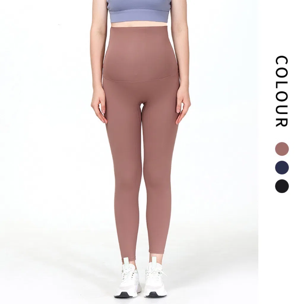 Ropa de maternidad cómoda para mujeres al por mayor, leggings de cintura alta suaves como mantequilla para mujeres, pantalones de yoga atléticos cómodos para el gimnasio y el ocio personalizables