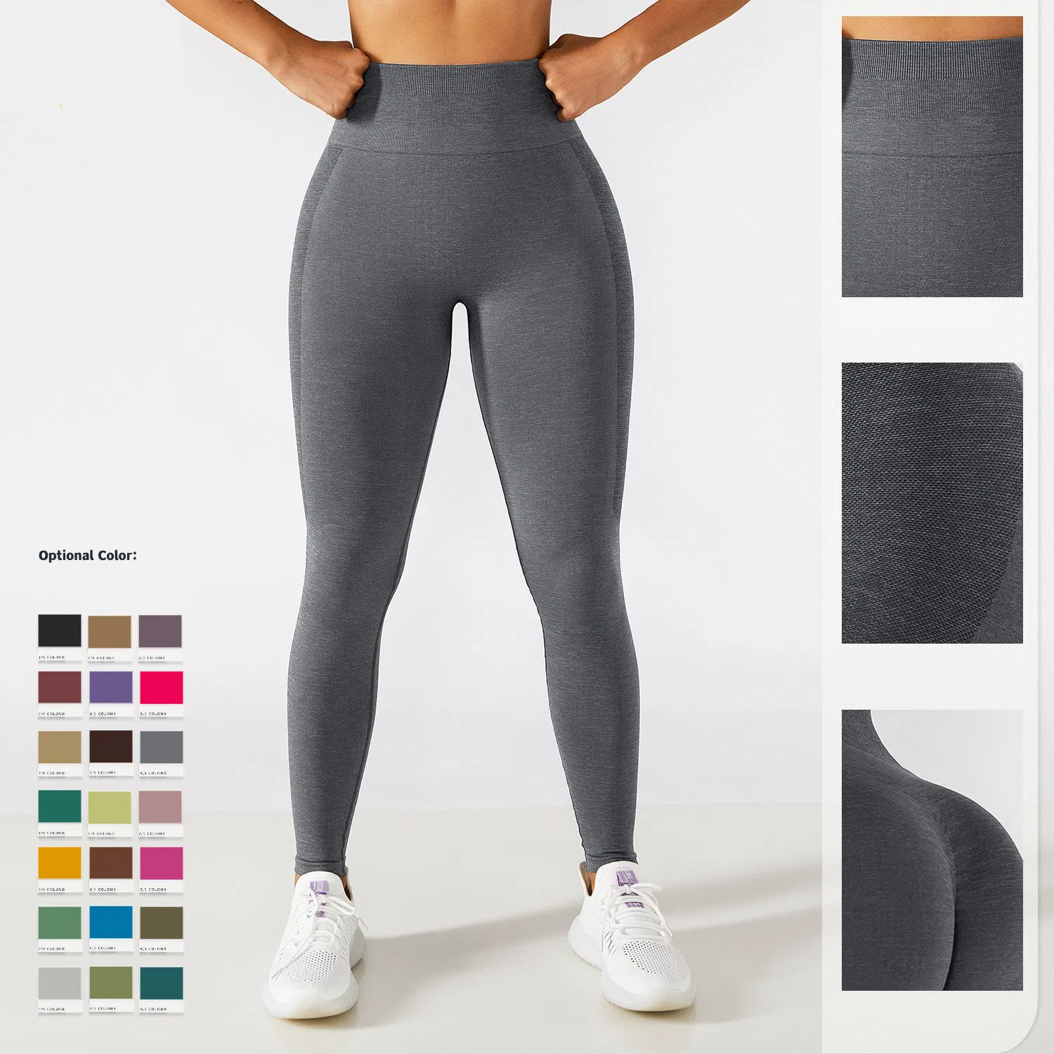 Bck6888 Pantalones de yoga sin costuras de cintura alta para mujer, ajustados y levantadores de cadera, pantalones deportivos para correr y fitness