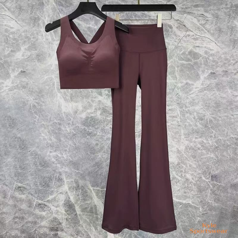 Conjunto de Yoga para Mujeres Personalizado 2 Piezas Ropa Deportiva de Cintura Alta para Entrenamiento en el Gimnasio