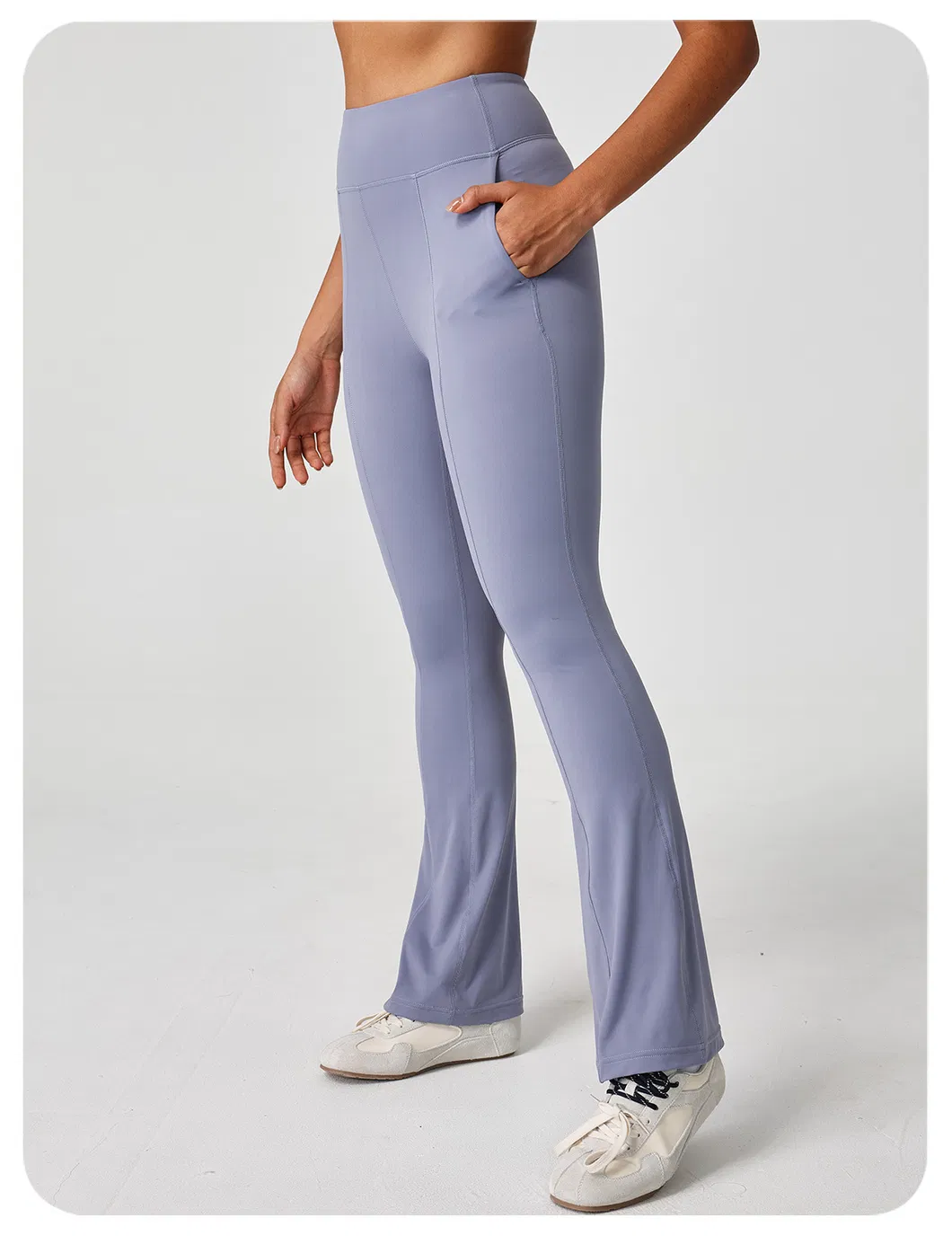 Pantalones de compresión de yoga de tela nude, mallas de yoga de venta caliente