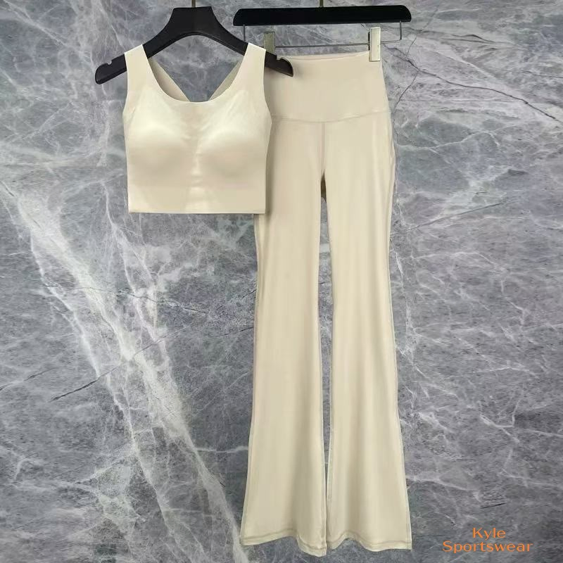 Conjunto de Yoga para Mujeres Personalizado 2 Piezas Ropa Deportiva de Cintura Alta para Entrenamiento en el Gimnasio